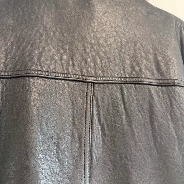 [BUNJANG] Detachable Fur Collar Real Leather Jacket / 탈부착 털카라 리얼 레더 자켓