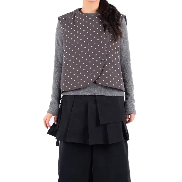 [BUNJANG] REETKEEM DOT Padded Vest Charcoal / REETKEEM릿킴 [reets] DOT PADDED VEST 차콜