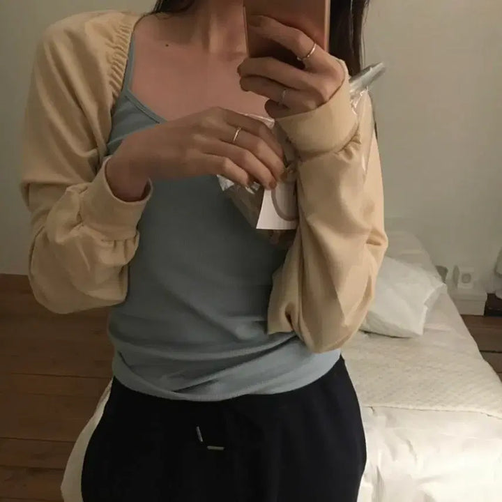 [BUNJANG] Many Many Mode Bolero Cardigan Khaki / 매니매니모드 | BOL 볼레로 가디건 khaki