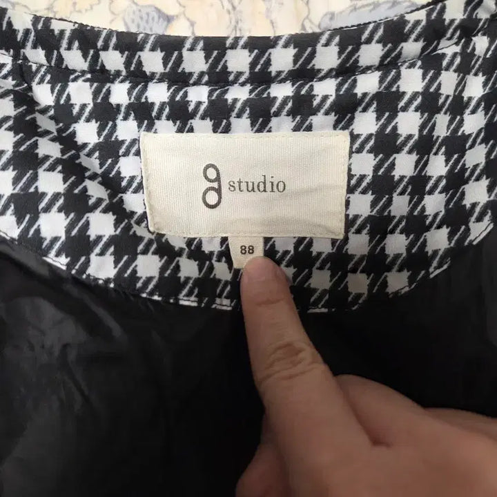 [BUNJANG] G Studio 20FW Goose Down Jacket (Houndstooth) 88 / 지스튜디오 20FW 구스다운 자켓 88