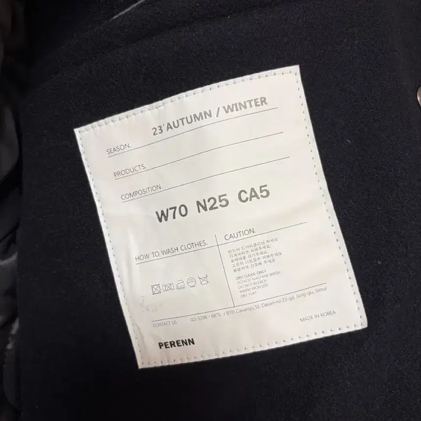 [BUNJANG] PERENN Padded Wool Stadium Jacket Navy Size 1 / (1) PERENN 퍼렌 패디드 울 스타디움 자켓 stadium