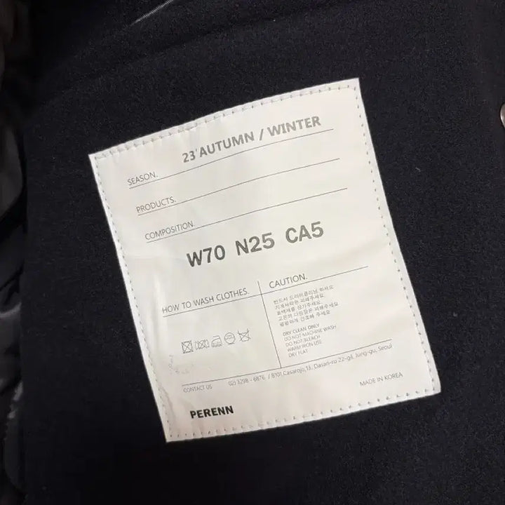 [BUNJANG] PERENN Padded Wool Stadium Jacket Navy Size 1 / (1) PERENN 퍼렌 패디드 울 스타디움 자켓 stadium