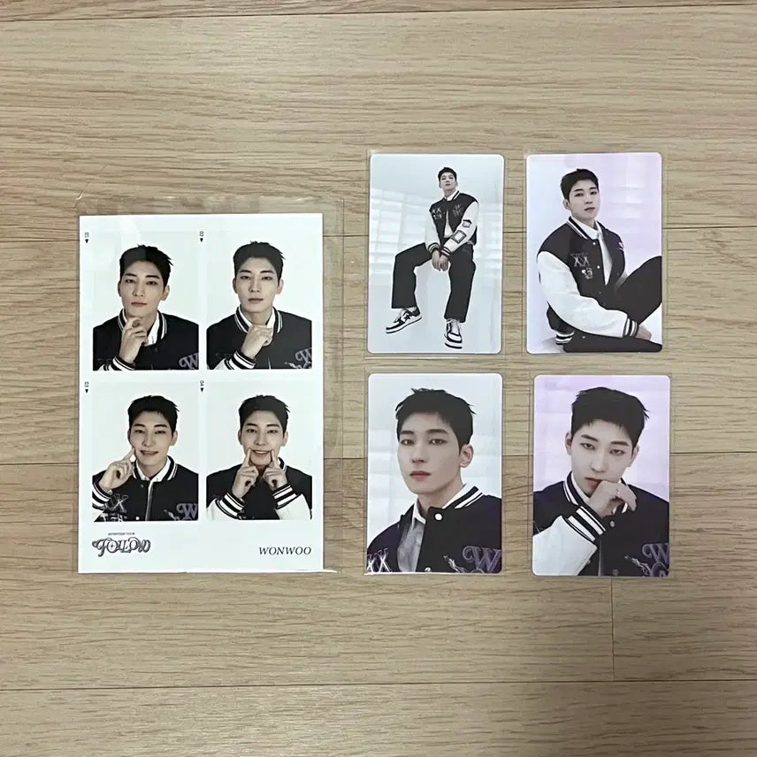 [BUNJANG] SEVENTEEN WONWOO FOLLOW Four-Cut Photo Bundle Set / 세븐틴 팔로우 네컷 트레카 원우 포카 일괄 양도
