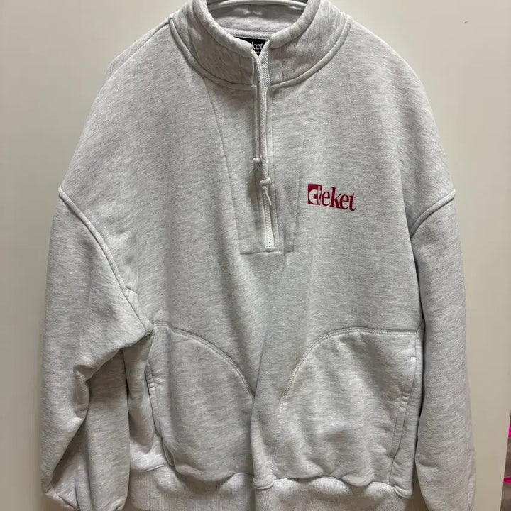 [BUNJANG] Teket Half-Zip Sweatshirt Melange Gray M / 테켓 하프집업 맨투맨 멜란지 그레이 M