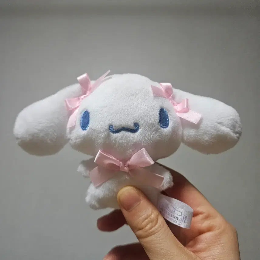 [BUNJANG] Sanrio Cinnamoroll Pink Ribbon Mascot Plush Doll / 산리오 시나모롤 리본 마스코트 인형