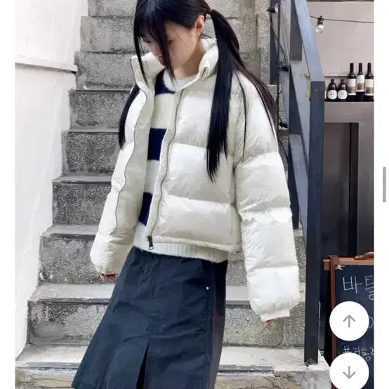 [BUNJANG] White Short Padded Jacket / 화이트 패딩