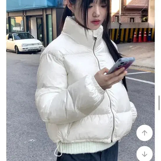 [BUNJANG] White Short Padded Jacket / 화이트 패딩