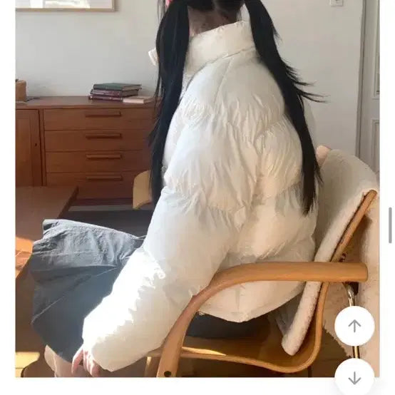 [BUNJANG] White Short Padded Jacket / 화이트 패딩