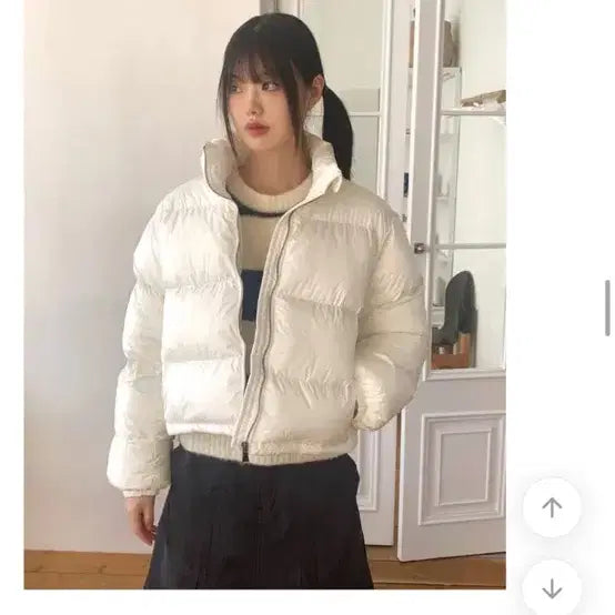 [BUNJANG] White Short Padded Jacket / 화이트 패딩
