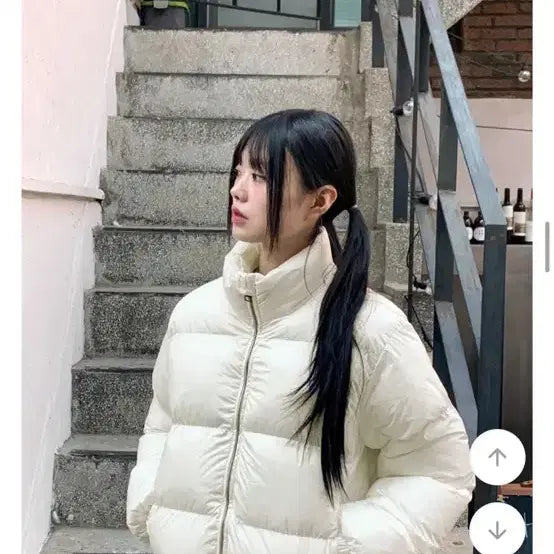 [BUNJANG] White Short Padded Jacket / 화이트 패딩