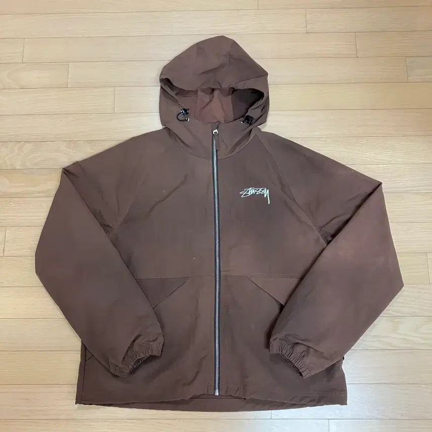 [BUNJANG] Stussy Wave Dye Beach Shell Jacket Coffee M / 스투시 웨이브 다이 비치 쉘 자켓 커피 M