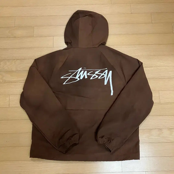 [BUNJANG] Stussy Wave Dye Beach Shell Jacket Coffee M / 스투시 웨이브 다이 비치 쉘 자켓 커피 M