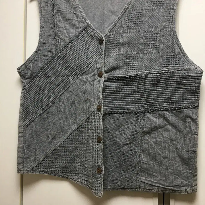 [BUNJANG] Vintage Patchwork Vest / 빈티지 베스트 조끼 청 패치워크 모리걸 하구미 히피 크루