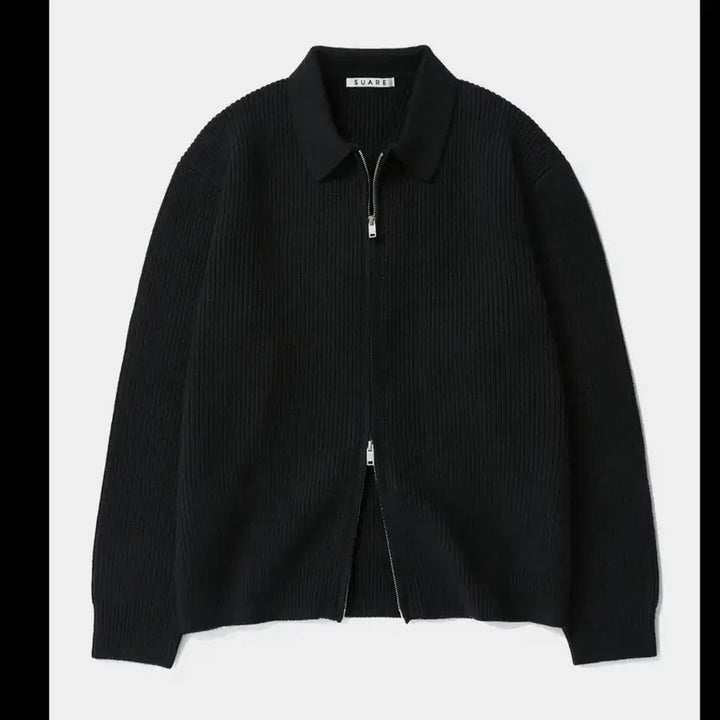 [BUNJANG] Suare Hachi Two-way Zip-up Knit Black XL / 수아레 하찌 카라 투웨이 집업 니트 블랙 xl 삽니다