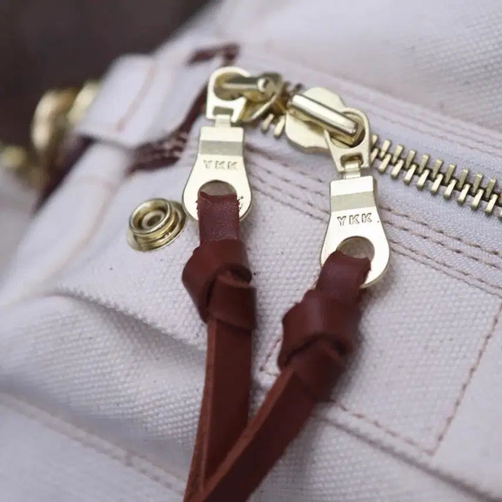 [BUNJANG] Ivory Canvas Messenger Bag / 아이보리 캔버스 크로스백, 메신저백