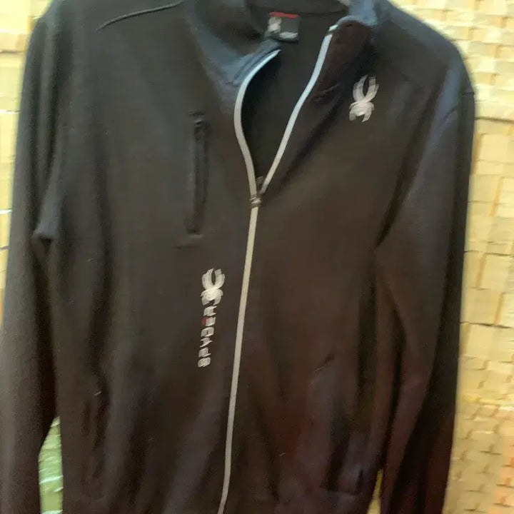 [BUNJANG] Spider Black Windbreaker Jacket / 스파이더 블랙 바람막이 점퍼