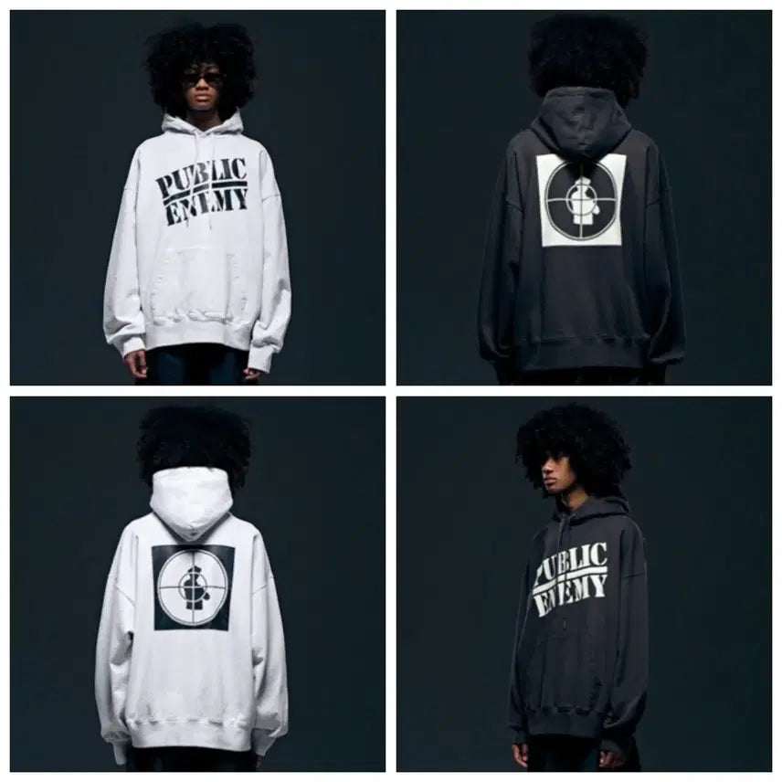 [BUNJANG] Public Enemy Oversized Hoodie / 퍼블릭 에너미 후드 (110~115) 빅사이즈