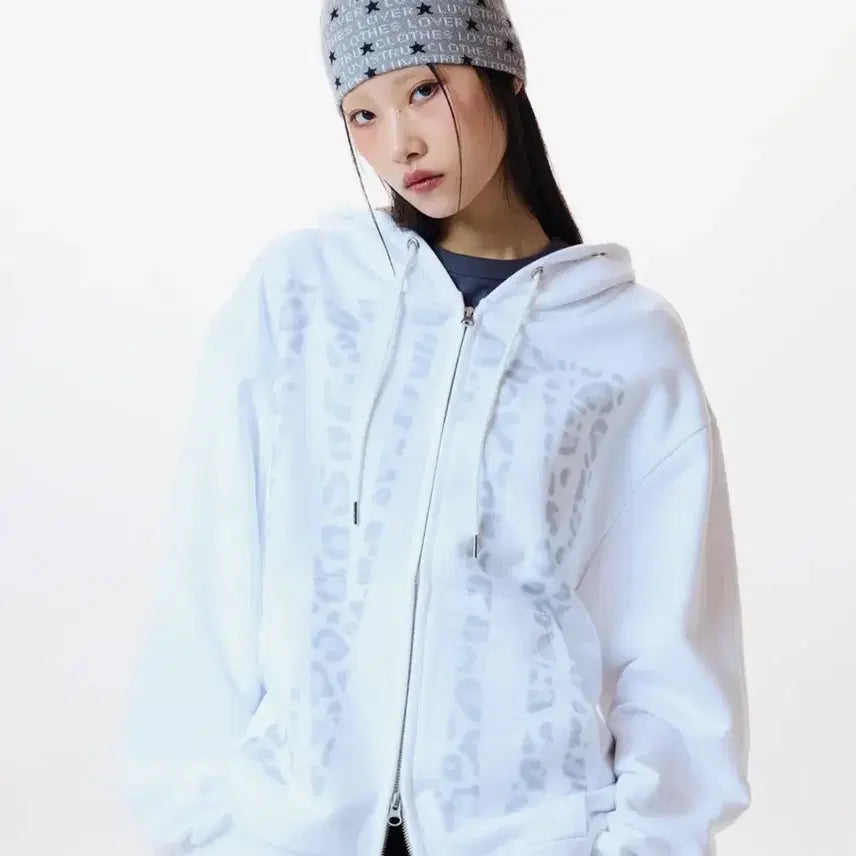 [BUNJANG] LVTR Leopard Hoodie / 러브이즈트루 레오파드 후드집업 LVTR HOOD