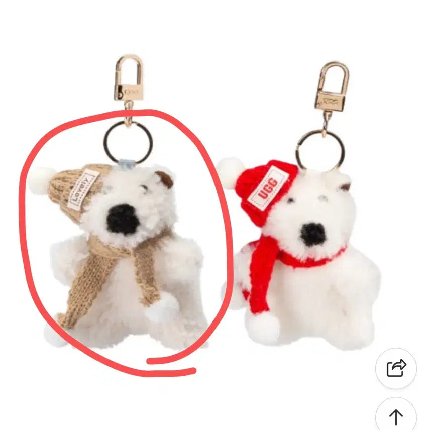 [BUNJANG] UGG Teddy Bear Keyring / UGG 어그 곰돌이 테디베어 키링 인형 키홀더