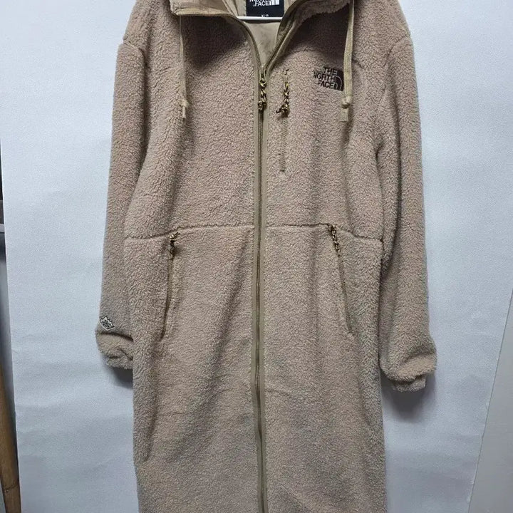 [BUNJANG] No Brand Fleece Hooded Zip-Up Coat (Beige) / 노스페이스 후리스  롱 후드 집업 코트 베이지
