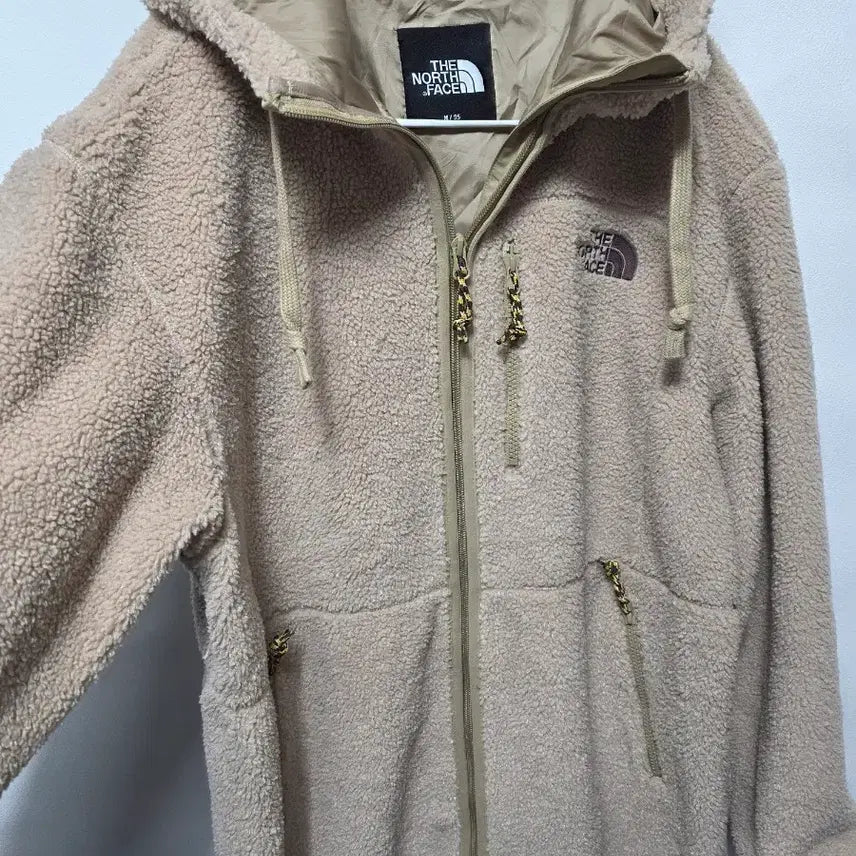 [BUNJANG] No Brand Fleece Hooded Zip-Up Coat (Beige) / 노스페이스 후리스  롱 후드 집업 코트 베이지