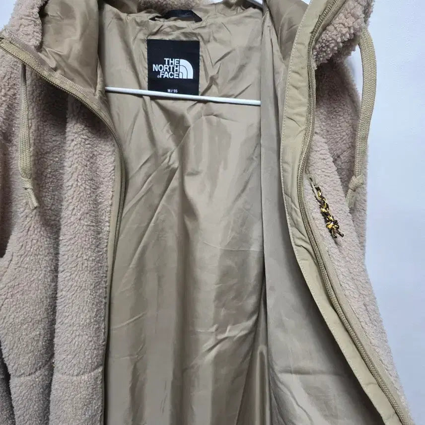[BUNJANG] No Brand Fleece Hooded Zip-Up Coat (Beige) / 노스페이스 후리스  롱 후드 집업 코트 베이지