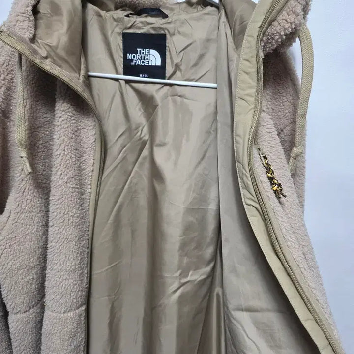 [BUNJANG] No Brand Fleece Hooded Zip-Up Coat (Beige) / 노스페이스 후리스  롱 후드 집업 코트 베이지