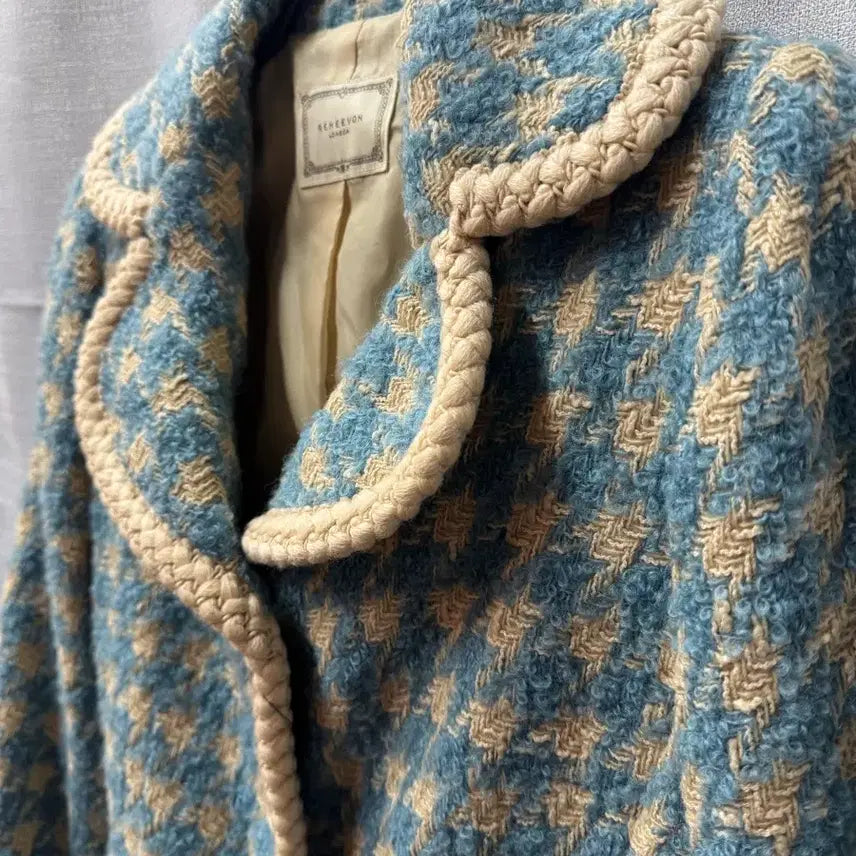[BUNJANG] 레니본 Blue Houndstooth Tweed 55 / 레니본 블루 하운드투스패턴 트위드 55