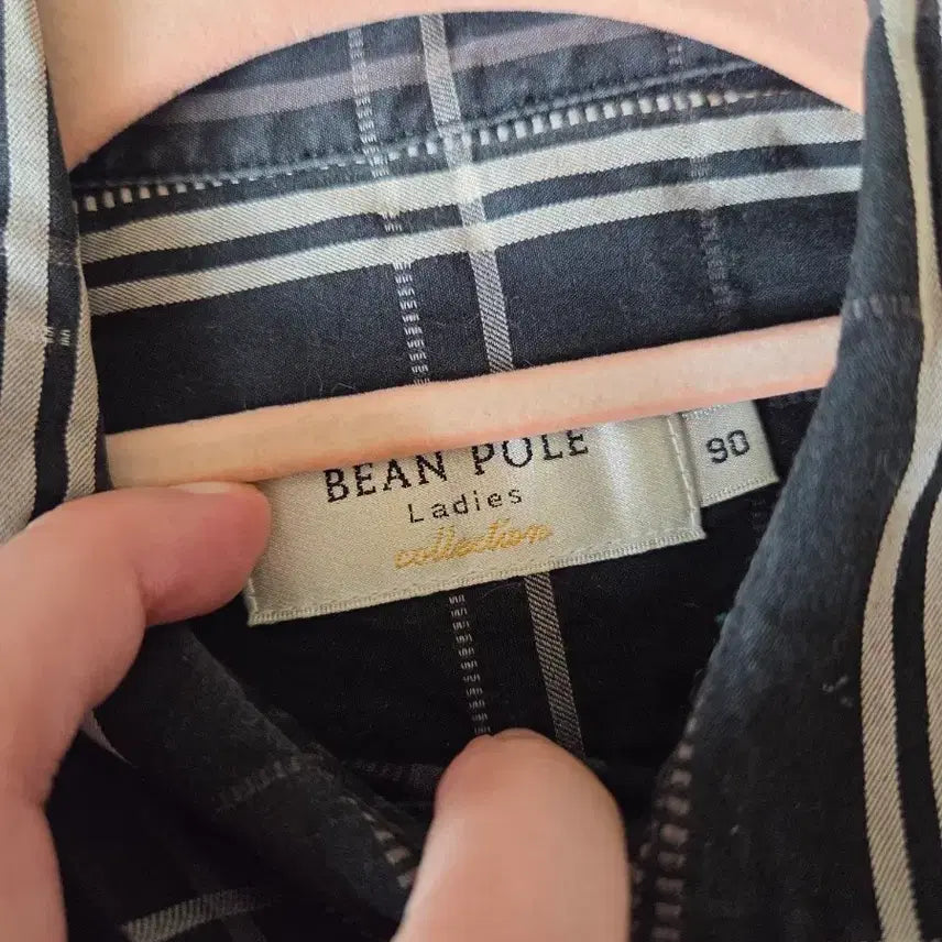 [BUNJANG] Black Check Long Sleeve Shirt / 빈폴 블랙 체크 긴팔 셔츠