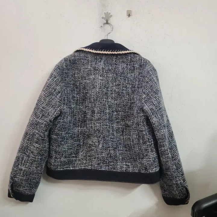 [BUNJANG] Tweed Denim Color Block Jacket / 트위드 데님 배색 자켓