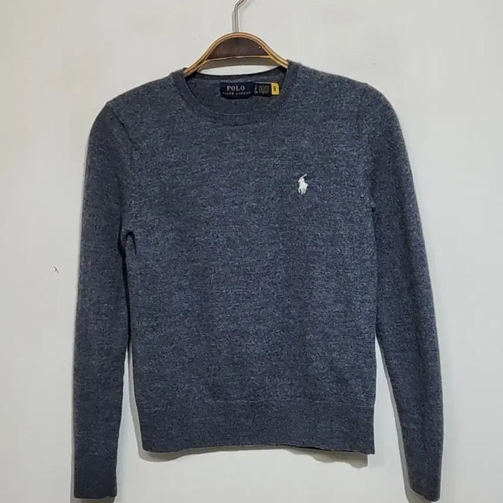 [BUNJANG] Ralph Lauren Polo Charcoal Wool Sweater / (S) 랄프로렌 폴로 니트 차콜 라운드 울스웨터 슬림핏