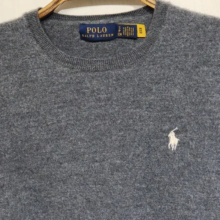 [BUNJANG] Ralph Lauren Polo Charcoal Wool Sweater / (S) 랄프로렌 폴로 니트 차콜 라운드 울스웨터 슬림핏