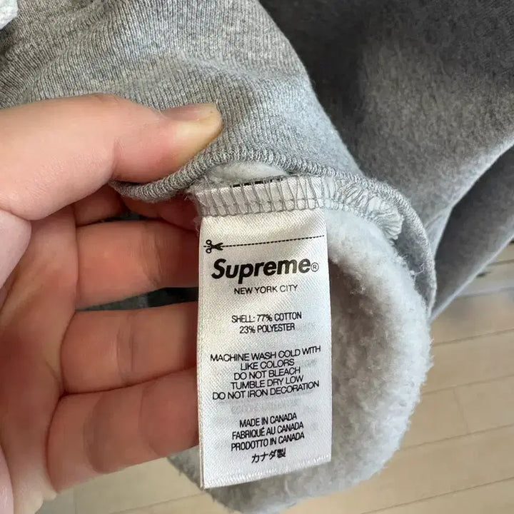 [BUNJANG] Supreme Drawcord Hoodie Heather Grey L / 슈프림 스몰 박스 드로우코드 후드 스웨트셔츠 헤더 그레이 L