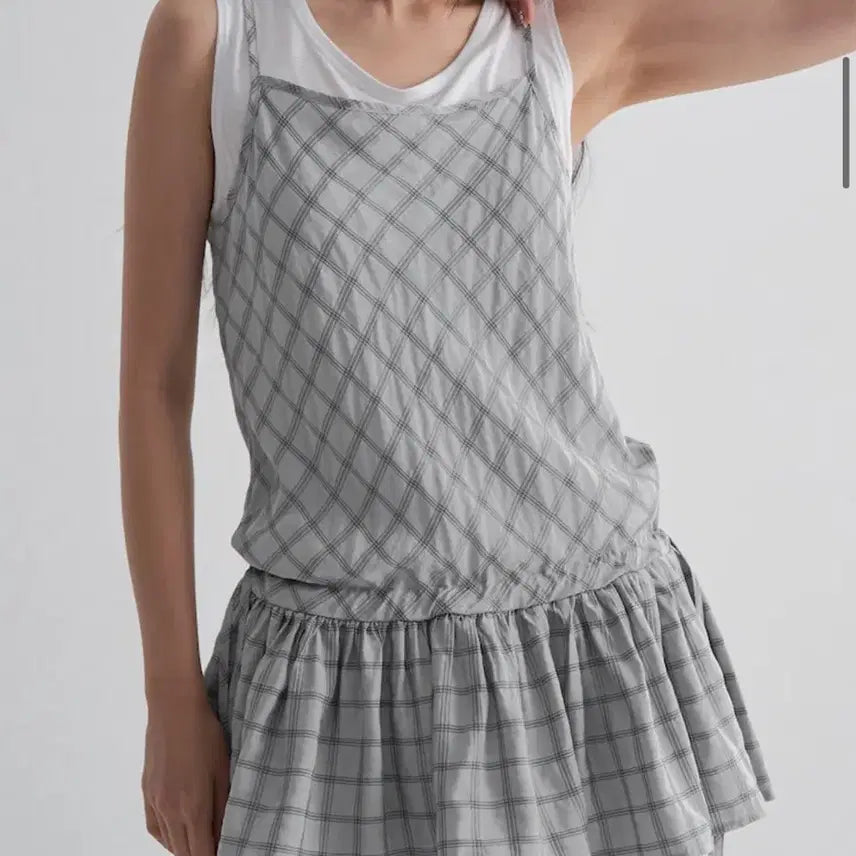 [BUNJANG] Eight Seconds Check Pattern Bustier Flare Skirt Layering / 체크 패턴 뷔스티에 플레어 스커트 레이어드/에잇세컨즈 미쏘 김아홉 자라