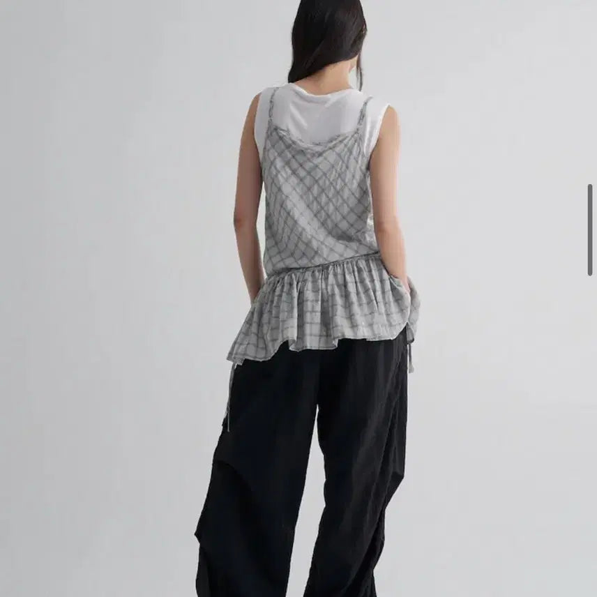 [BUNJANG] Eight Seconds Check Pattern Bustier Flare Skirt Layering / 체크 패턴 뷔스티에 플레어 스커트 레이어드/에잇세컨즈 미쏘 김아홉 자라