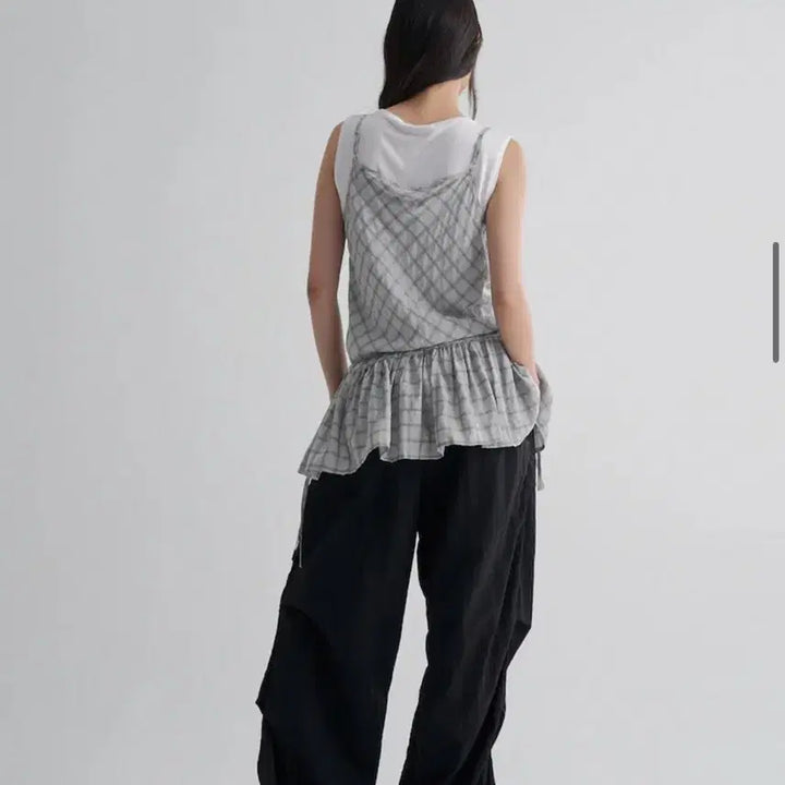 [BUNJANG] Eight Seconds Check Pattern Bustier Flare Skirt Layering / 체크 패턴 뷔스티에 플레어 스커트 레이어드/에잇세컨즈 미쏘 김아홉 자라