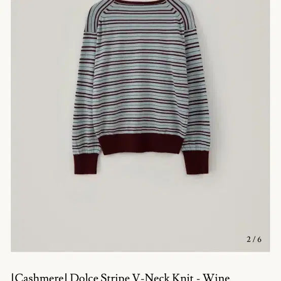 [BUNJANG] Dolce Cashmere Stripe V-Neck / Che-seoul [Cashmere] Dolce Stripe V-Neck