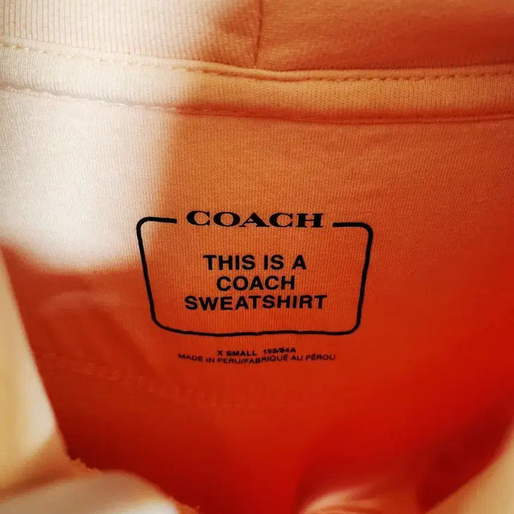 [SOLD OUT] 코치 COACH 테이핑 후드티 맨투맨 정품 21년제품 피치오렌지 xs