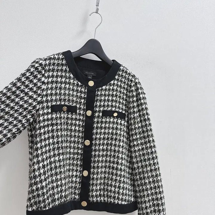[BUNJANG] Ann Taylor Houndstooth Tweed Jacket / 앤테일러 shimmer 하운드투스 트위드 자켓