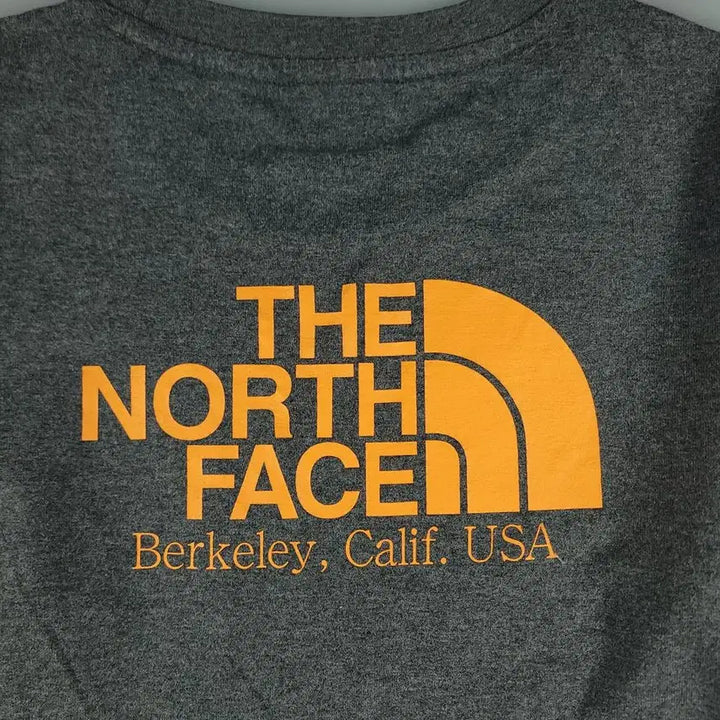 [BUNJANG] The North Face Deep Gray Orange Logo Regular Fit Cotton Long Sleeve T-shirt / 노스페이스 딥그레이 오렌지 로고 레귤러핏 코튼 긴팔 티셔츠 롱슬리브 WO