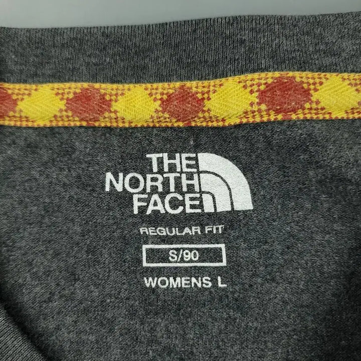 [BUNJANG] The North Face Deep Gray Orange Logo Regular Fit Cotton Long Sleeve T-shirt / 노스페이스 딥그레이 오렌지 로고 레귤러핏 코튼 긴팔 티셔츠 롱슬리브 WO