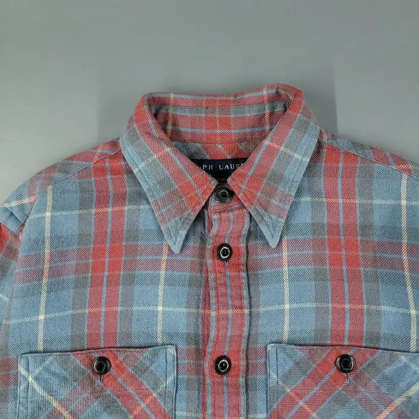 [BUNJANG] Polo Ralph Lauren Double Pocket Super Tartan Check / 폴로랄프로렌 두산 스카이블루 살몬핑크 화이트 배색 타탄체크 더블포켓 슈퍼