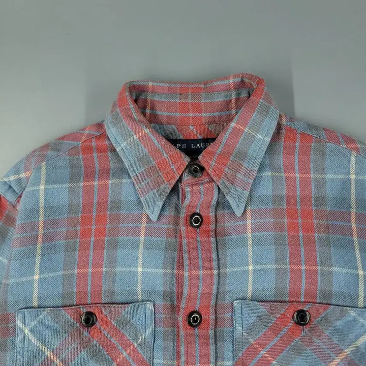 [BUNJANG] Polo Ralph Lauren Double Pocket Super Tartan Check / 폴로랄프로렌 두산 스카이블루 살몬핑크 화이트 배색 타탄체크 더블포켓 슈퍼
