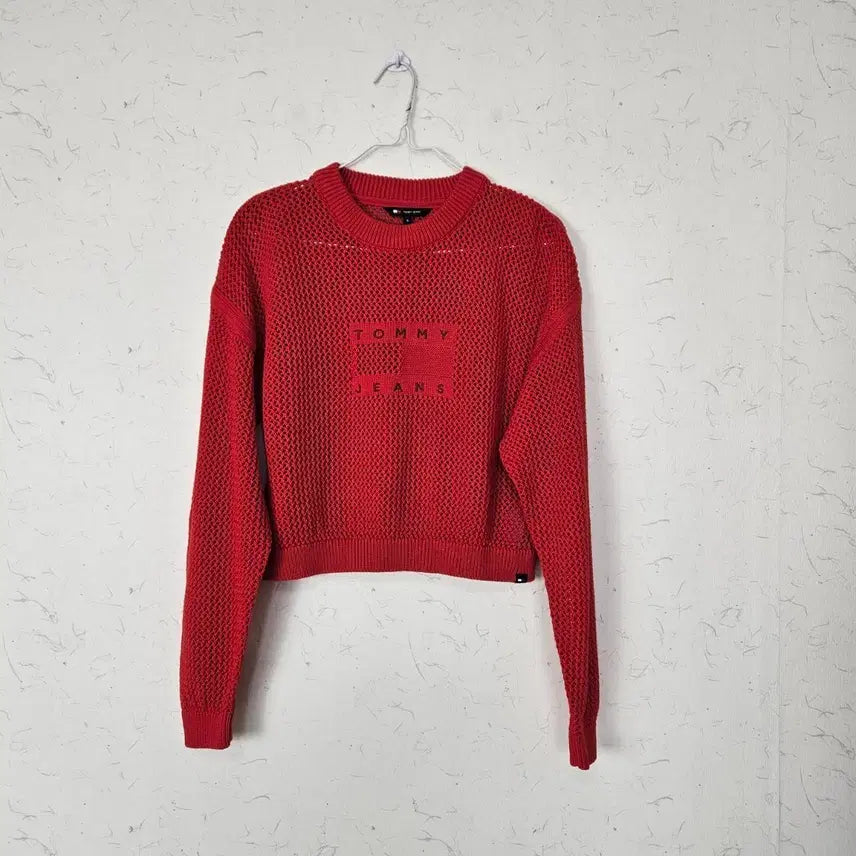 [BUNJANG] Tommy Hilfiger Crop Mesh Knit / 타미힐피거 크롭 망사니트