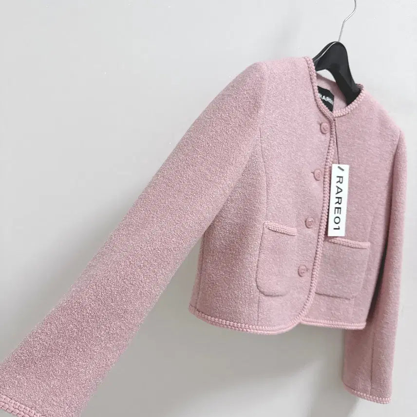 [BUNJANG] RARE01 Pink Tweed Jacket / 레어공일 RARE01 핑크 트위드 자켓