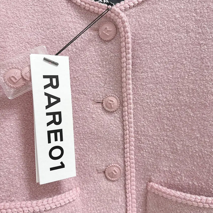 [BUNJANG] RARE01 Pink Tweed Jacket / 레어공일 RARE01 핑크 트위드 자켓