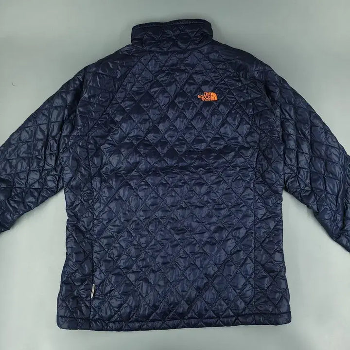 [BUNJANG] No Face Navy Orange Logo Diamond Quilting Raglan PrimaLoft Sweater / 노스페이스 반광 네이비 오렌지 로고 다이아몬드퀼팅 레글런 프리마로프트 써