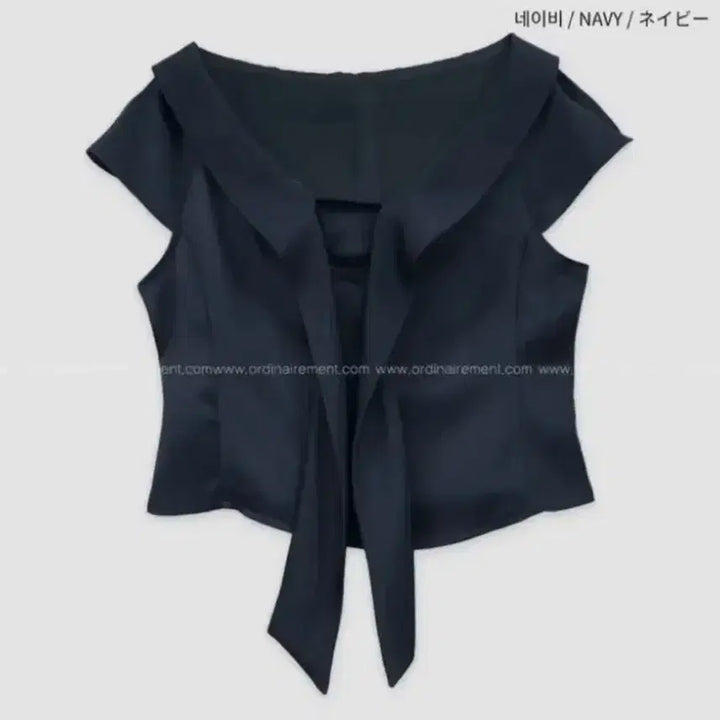 [BUNJANG] Ordinaryment Satin Tie Blouse / 오디너리먼트 샤틴 타이 반팔 블라우스
