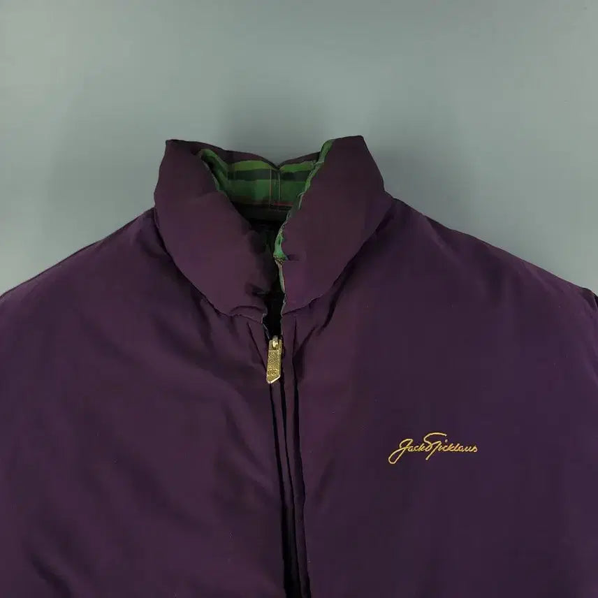 [BUNJANG] Jack Nicklaus Kolon Sangsa 00s Reversible Check Pattern Golf Jacket / 잭니클라우스 코오롱상사 00s 퍼플 그린 블랙 리버시블 배색 체크패턴 골