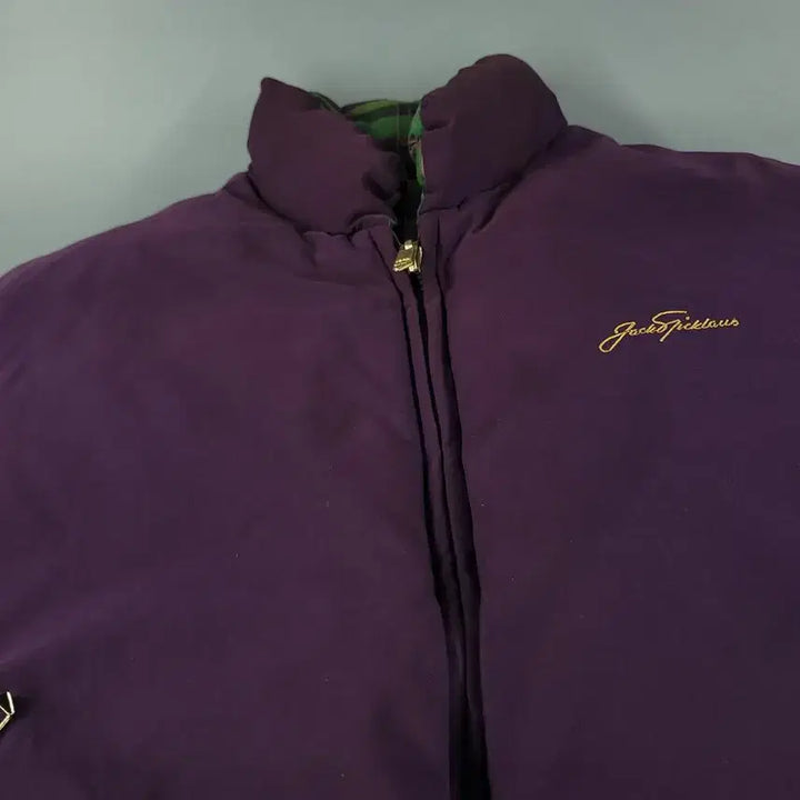 [BUNJANG] Jack Nicklaus Kolon Sangsa 00s Reversible Check Pattern Golf Jacket / 잭니클라우스 코오롱상사 00s 퍼플 그린 블랙 리버시블 배색 체크패턴 골